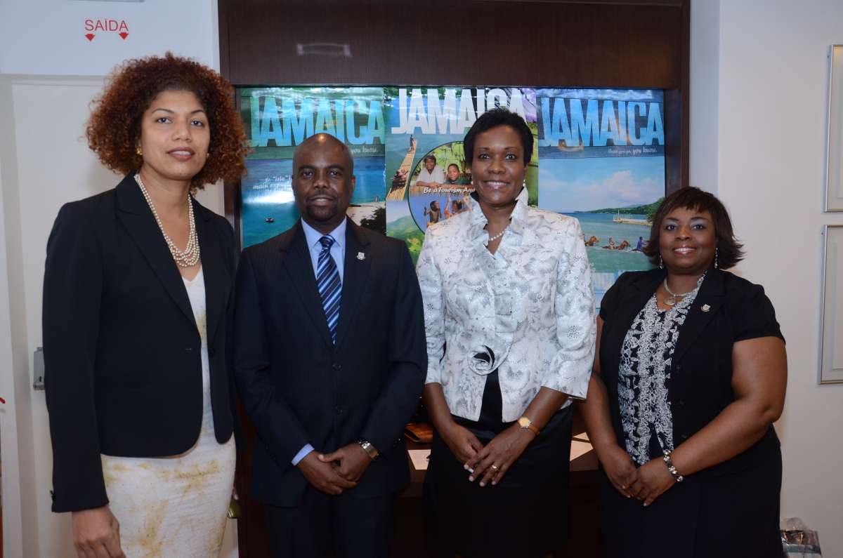 The Jamaica-Brazil Chamber of Commerce was recently launched in the South American country. Among those attending were (from left) Marjorie Straw, manager - special projects, planning and corporate development at Jampro; Donovan McFarlane, president Jamaica-Brazil Chamber of Commerce; Alison Stone Roofe, Jamaican ambassador to Brazil and Desreine Taylor, counsellor at the Embassy of Jamaica in Brazil. 